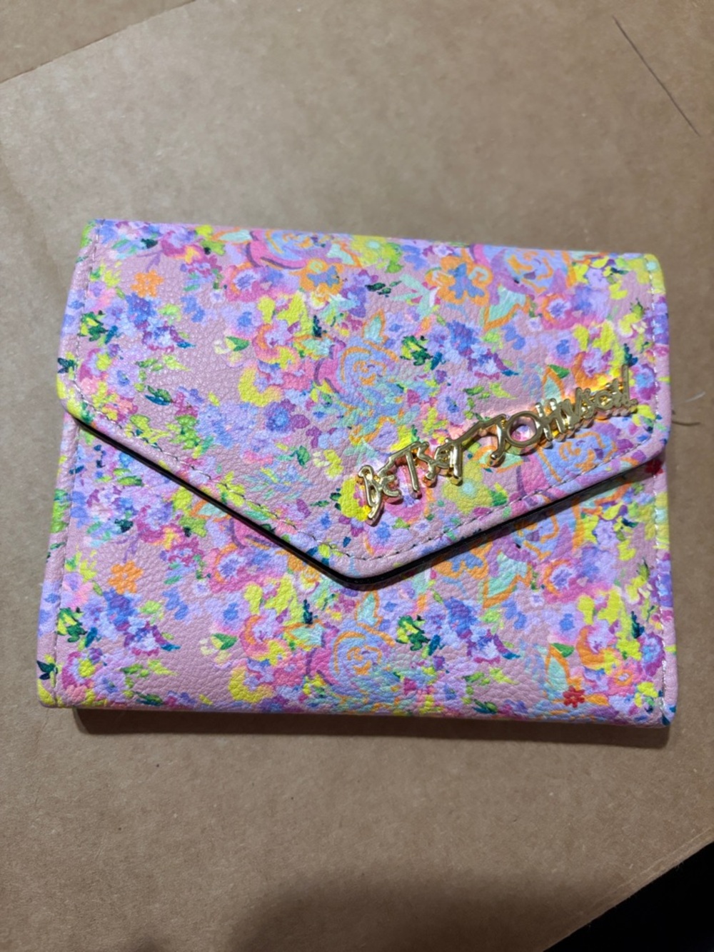 Betsey Johnson Pink Multi Floral Envelope Wallet